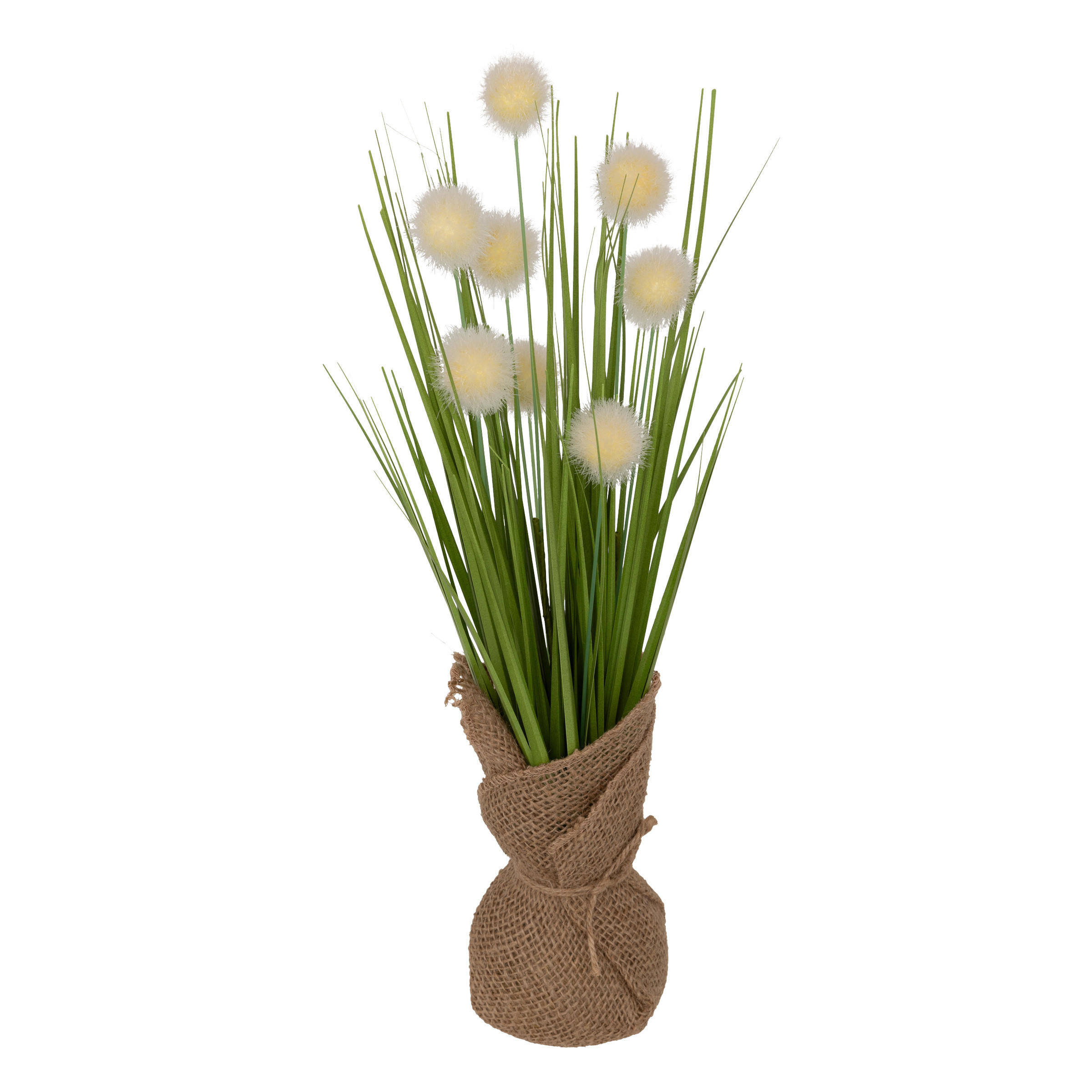 KÜNSTLICHES GRAS Lari 41 cm im Jutetopf - Grün, Kunststoff (42cm) - Atmosphera Createur d´interieur
