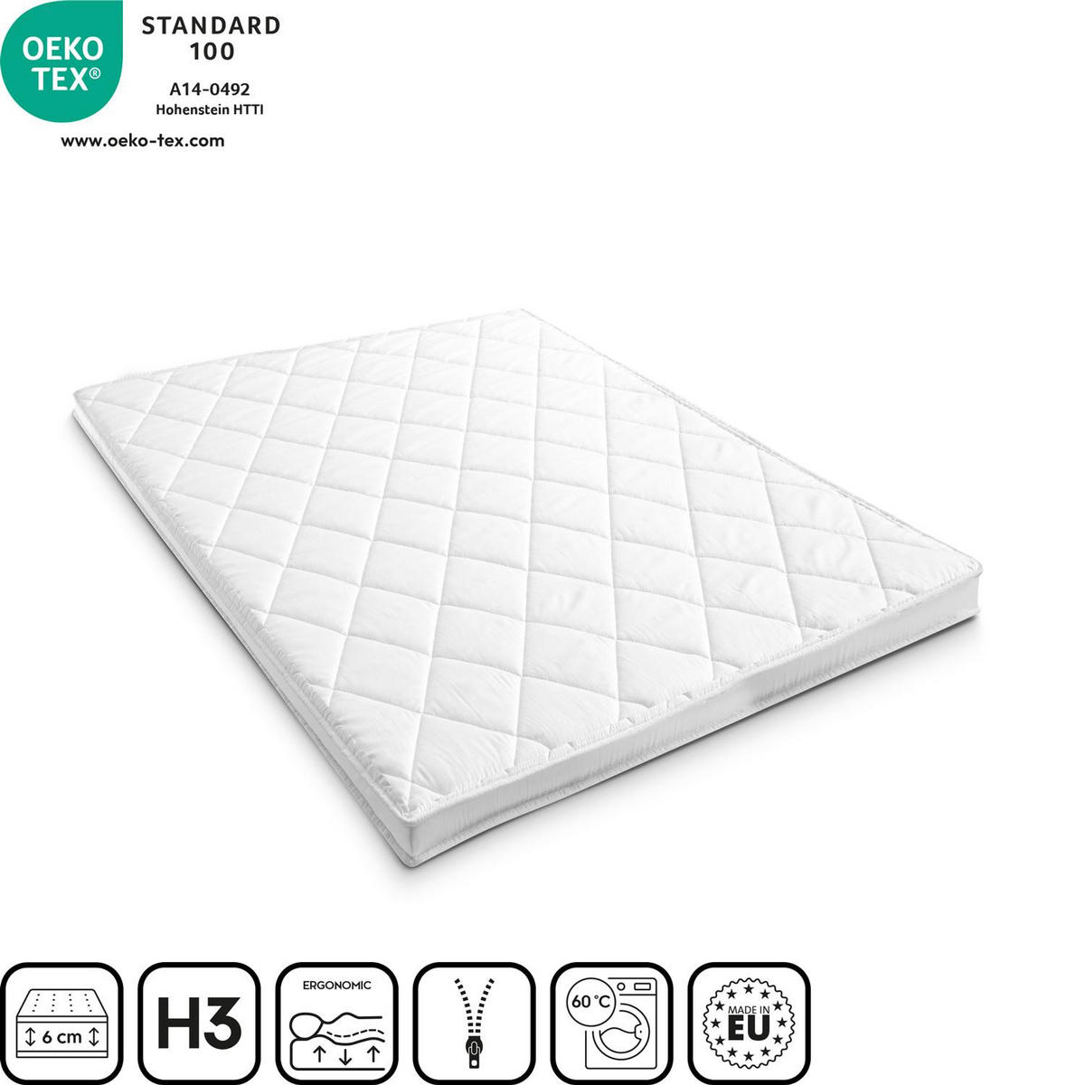 TOPPER T6 120x200 cm - Weiß, Textil (120/200cm) - Matratzen Discount