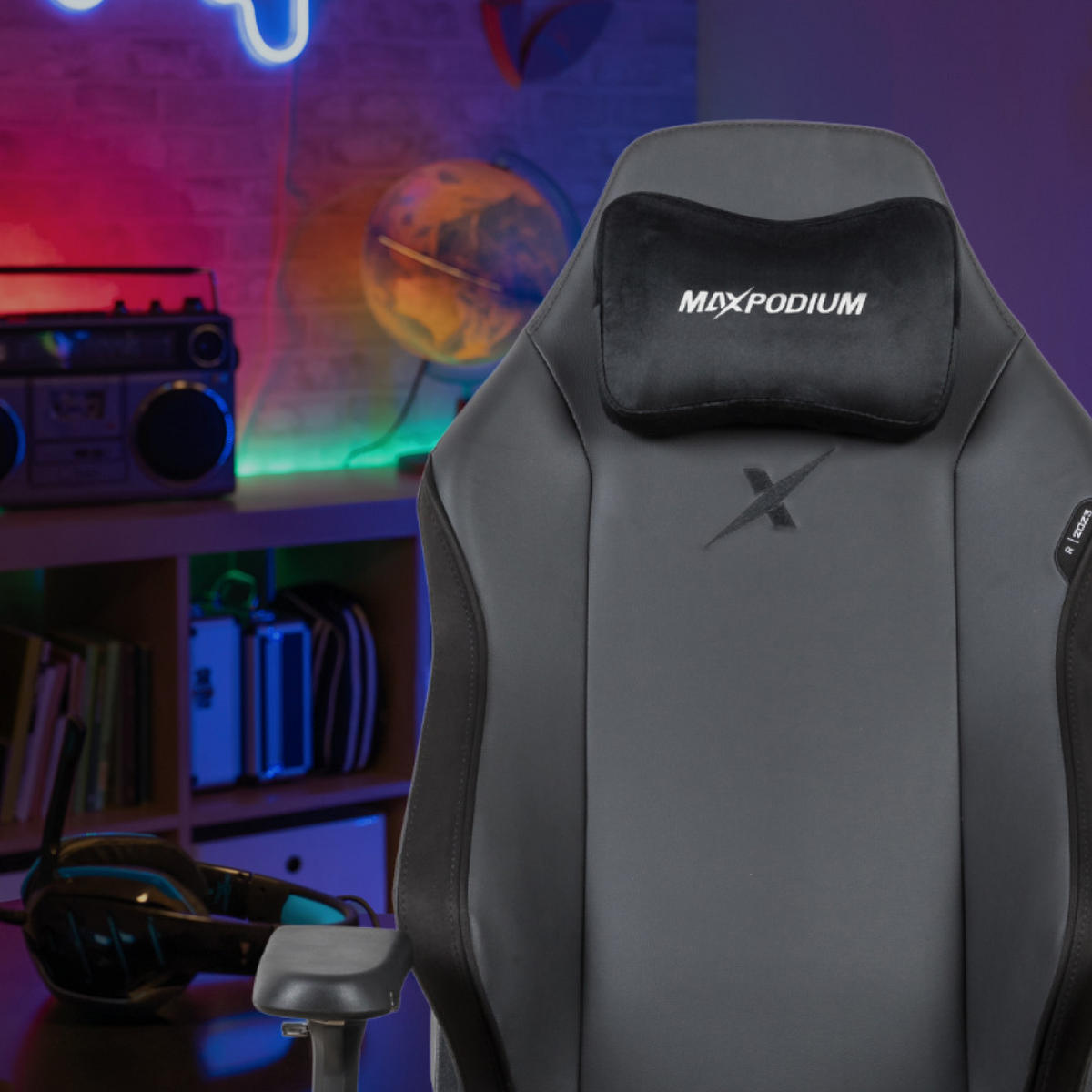 GAMING-BÜROSTUHL Heavy SMI Schwarz - Schwarz, Metall (55/137/49cm) - MaxPodium