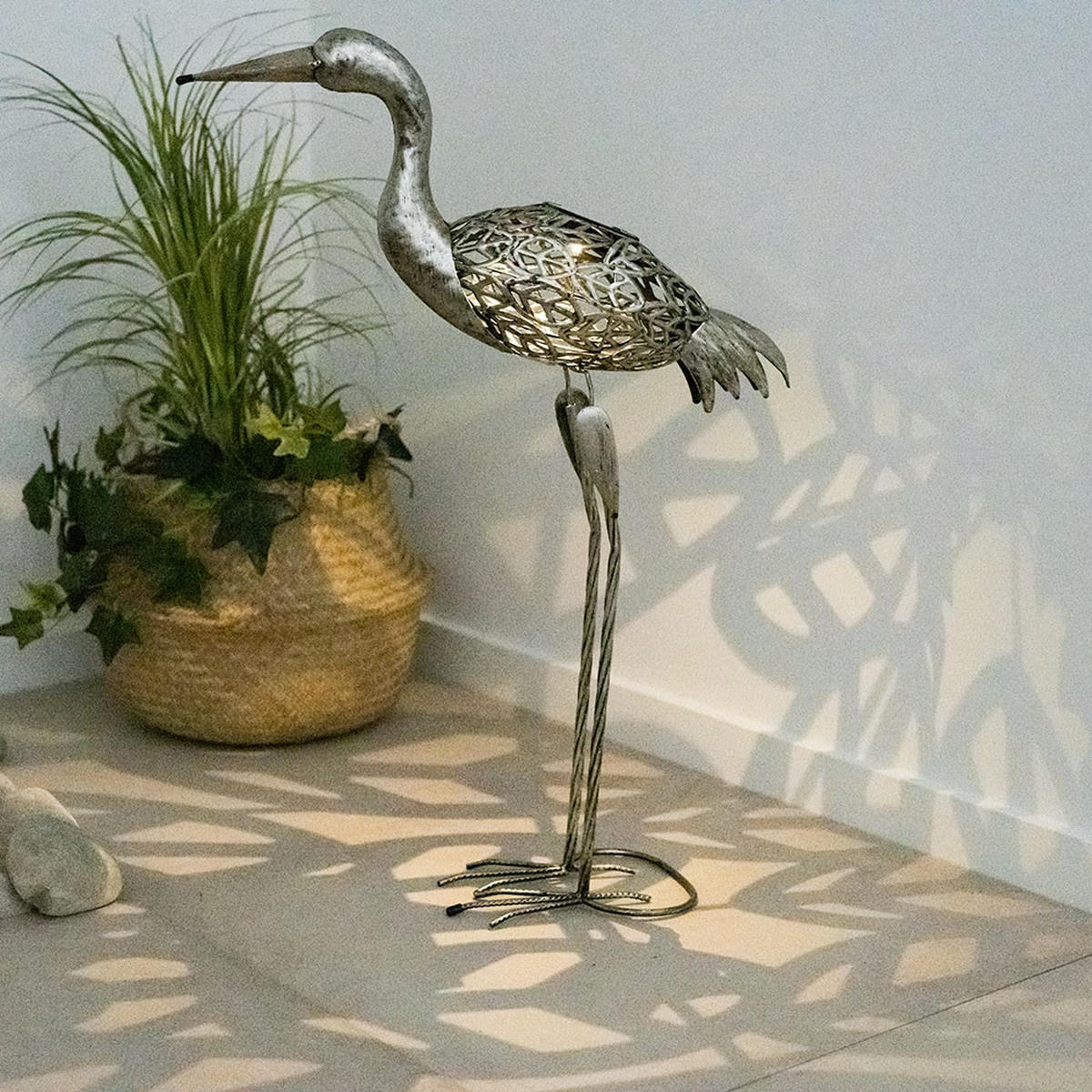 LED AUSSENLEUCHTE Kranich Grau - Grau, Metall (29/15/77cm) - Globo Lighting