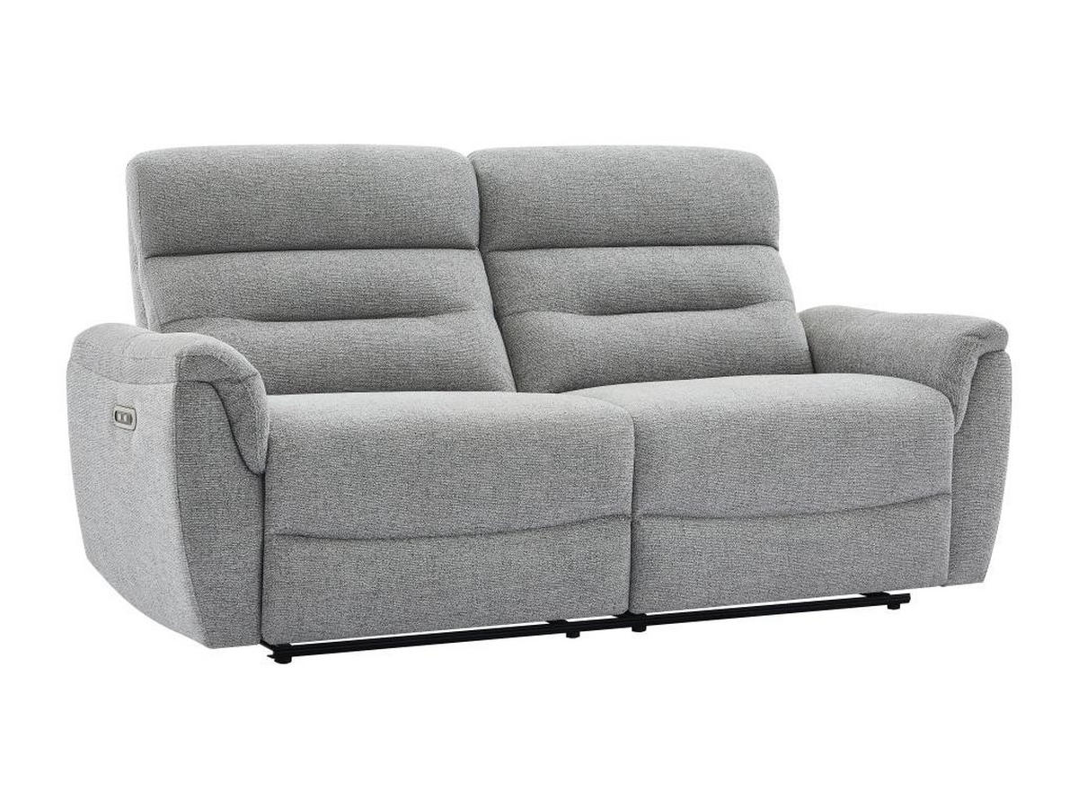 3-SITZER Sofa + elektrischer Relaxsessel - Strukturstoff - Grau - BREVIO - Grau, Textil (91/101/193cm) - Vente-Unique