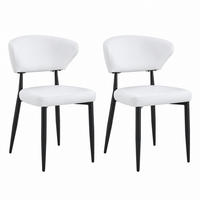 ESSZIMMERSTUHL ergonomisch 2er-Set Weiß mit schwarzen Metallbeinen - Weiß, Metall (45/80/50cm) - Meubliv