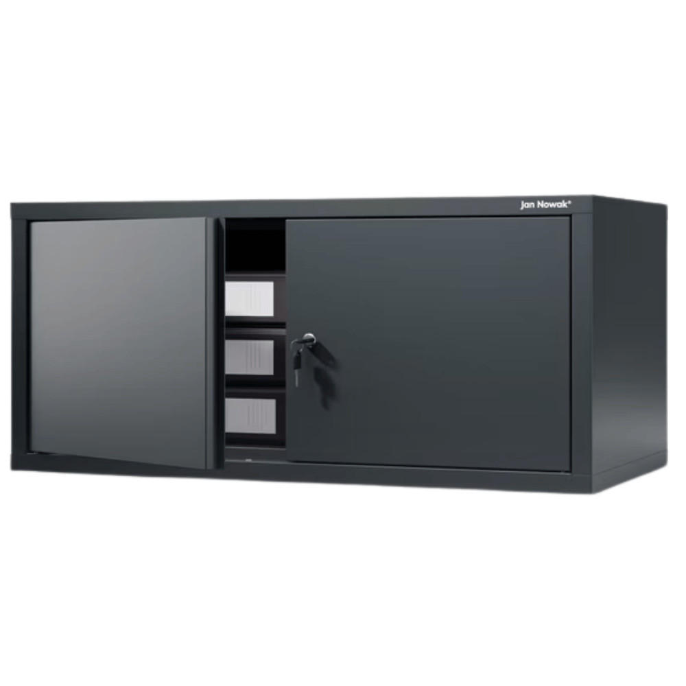 SCHRANKERWEITERUNG Aktenschrank mit 2 Flügeltüren 38x80x40cm Anthrazit - Anthrazit, Metall (80/38/40cm) - DELUKE