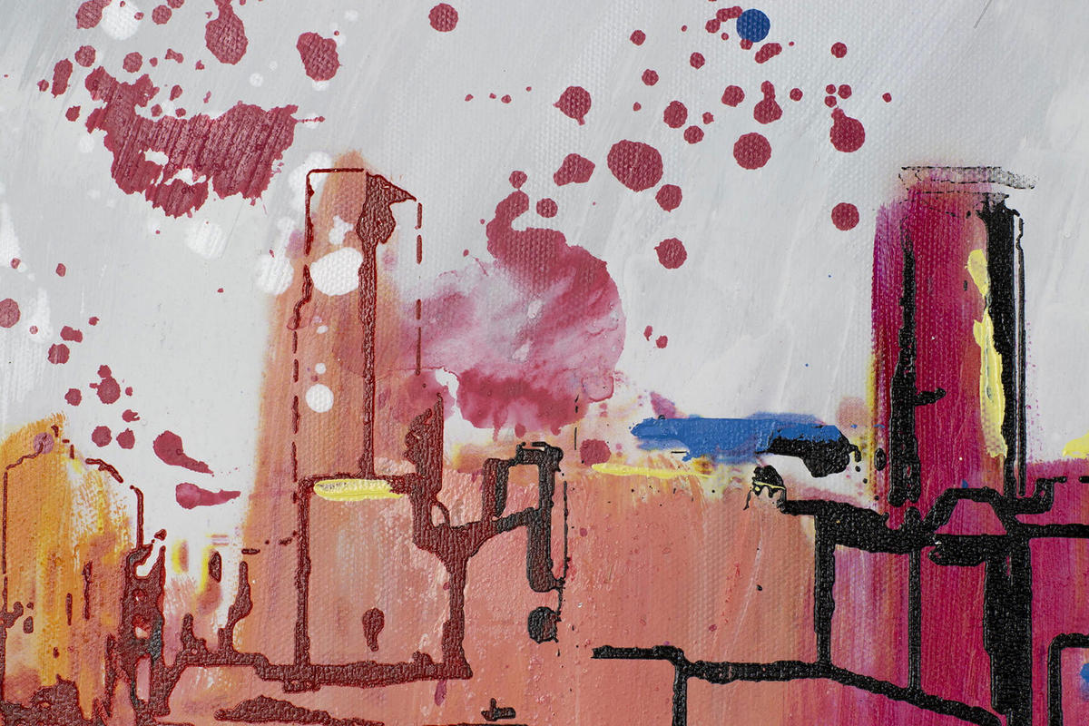 ACRYLBILD HANDGEMALT 120/60 cm - Multicolor/Grau, Holz/Textil (120/60cm) - KUNSTLOFT