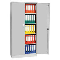AKTENSCHRANK Beetle 4 Fachböden 195x92x42 cm Weiß & Grau - Grau, Metall (92/195/42cm)