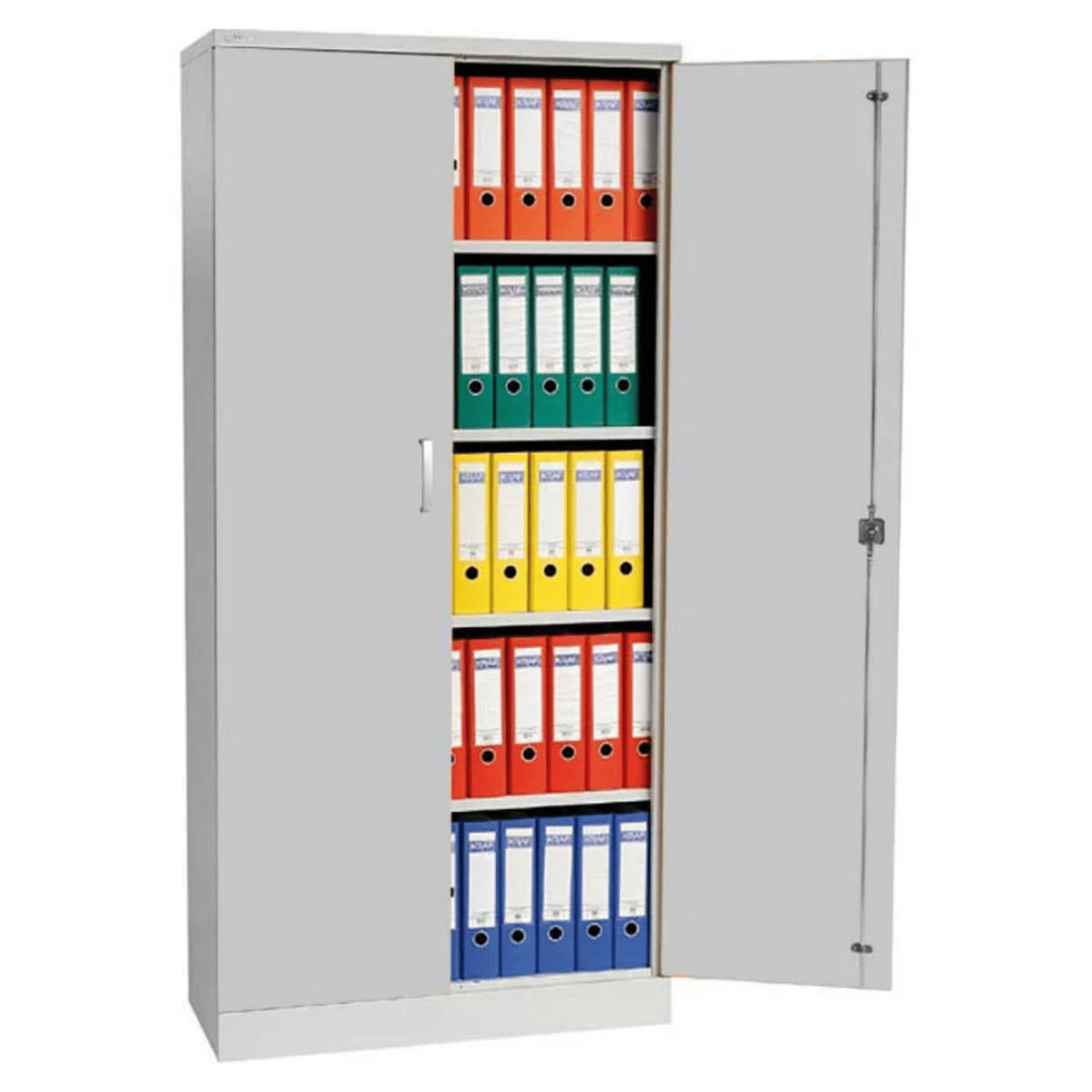 AKTENSCHRANK Beetle 4 Fachböden 195x92x42 cm Weiß & Grau - Grau, Metall (92/195/42cm)