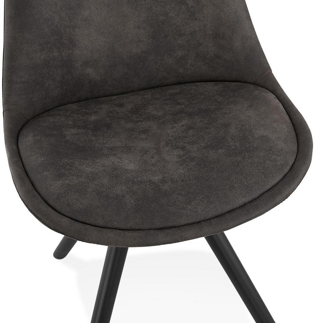 ESSZIMMERSTUHL Mikrofaser mit Buchenholzgestell Skandinavisch mit hoher Rückenlehne, Anthrazit-Schwarz 48x56x84 cm - Anthrazit/Schwarz, Buchenholz/Textil (48/84/56cm) - KADIMA DESIGN