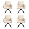 ESSZIMMERSTUHL 4er Set Drehstuhl Samt Beige Lordosenstütze - Beige, Textil (60/86/64cm) - FLIEKS