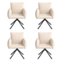 ESSZIMMERSTUHL 4er Set Drehstuhl Samt Beige Lordosenstütze - Beige, Textil (60/86/64cm) - FLIEKS