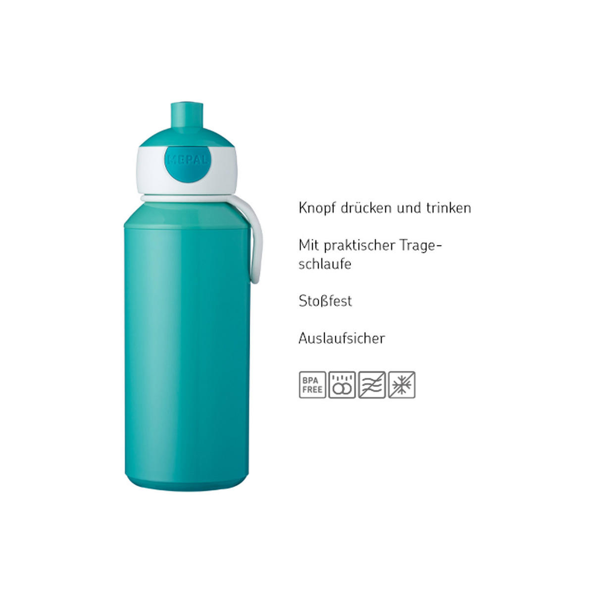 POP-UP TRINKFLASCHE + FLIP-UP ERSATZDECKEL Campus pink 400 ml - Pink, Kunststoff (0.4L) - Mepal
