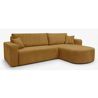 ECKSOFA TEEO Cord Senf 170 cm L-Form beidseitig - Currygelb/Schwarz, Kunststoff/Textil (170/275cm) - Homebook