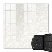 SCHLÜSSELBOX Schwarz 30x30 cm- Türöffnung nach rechts - Blumenmuster - Beige, Metall (30/30/5cm) - TULUP