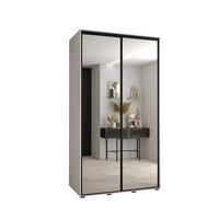 SCHWEBETÜRENSCHRANK 235,2/130/60 2-türig - Schwarz/Weiß, Holz/Metall (130/235/60cm) - Abiks Möbel