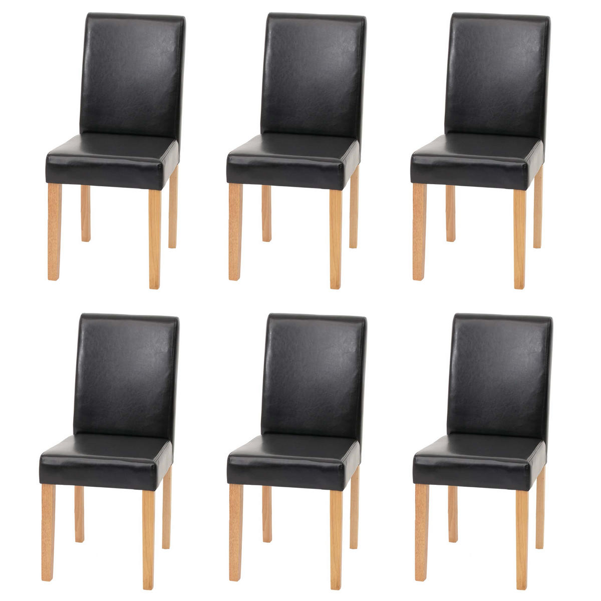 ESSZIMMERSTUHL Hochglanz Schwarz 6er-Set - Schwarz Hochglanz, Textil (43/90/56cm) - MCW