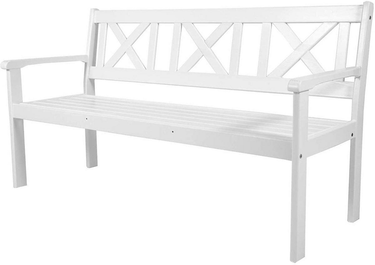 GARTENBANK Aalborg 2er Sitz - Weiß, Holz (57/89/118cm) - Sedex