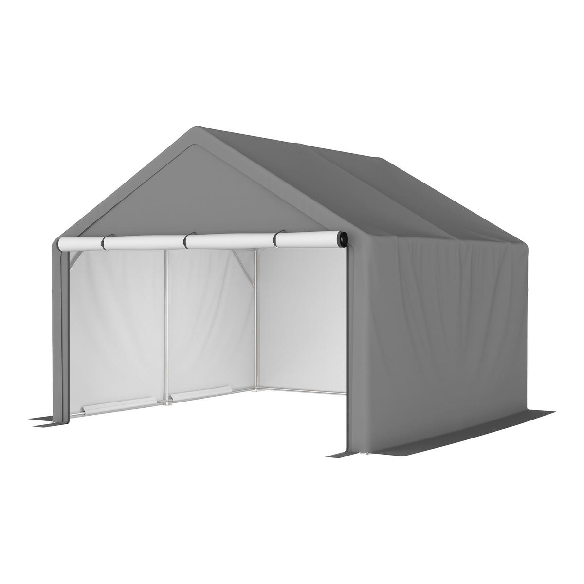 FAHRRADSCHUPPEN-ZELT Dunkelgrau 305x296x233 cm - Grau, Metall (296/233/305cm) - ComfortXL