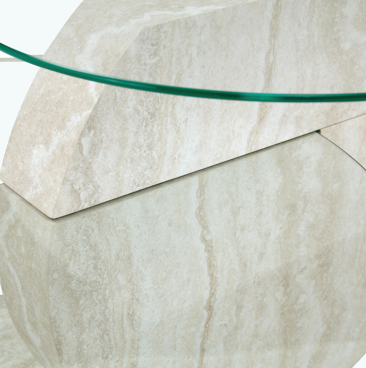 COUCHTISCH 70/70/44 cm mit Sicherheitsglas und mehrstufigen Ablagen in Steinoptik, Transparent - Transparent, Holzwerkstoff (70/70/44cm) - Redom