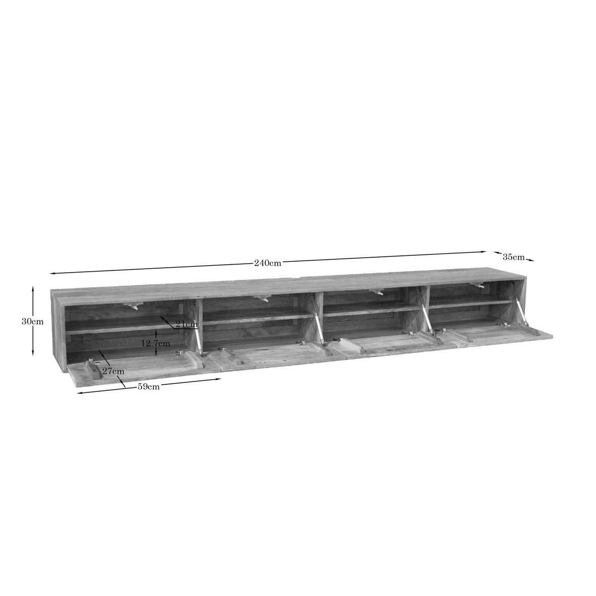 TV-MÖBEL Vision Braun 30/240/35 cm - Braun, Holz (240/35/30cm) - Starfurn