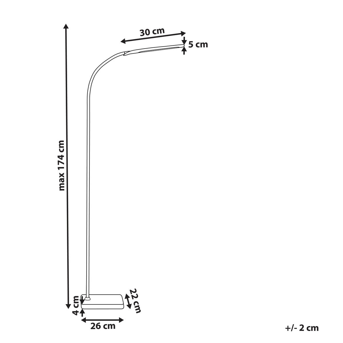 STEHLAMPE Norma 26/30/174 cm - Schwarz, Metall (30/26/174cm) - Beliani