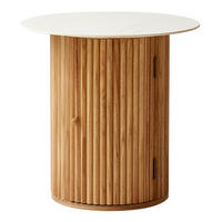 BEISTELLTISCH Rund White 50 x 50 x 49 cm - Braun, Holz (50/50/49cm) - Nordlys