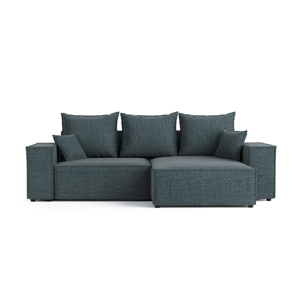 ROHOVÁ SEDAČKA SENSO, textil, Modrošedá - černá/šedohnědá, dřevo/kompozitní dřevo (255/148cm) - AltaBeds