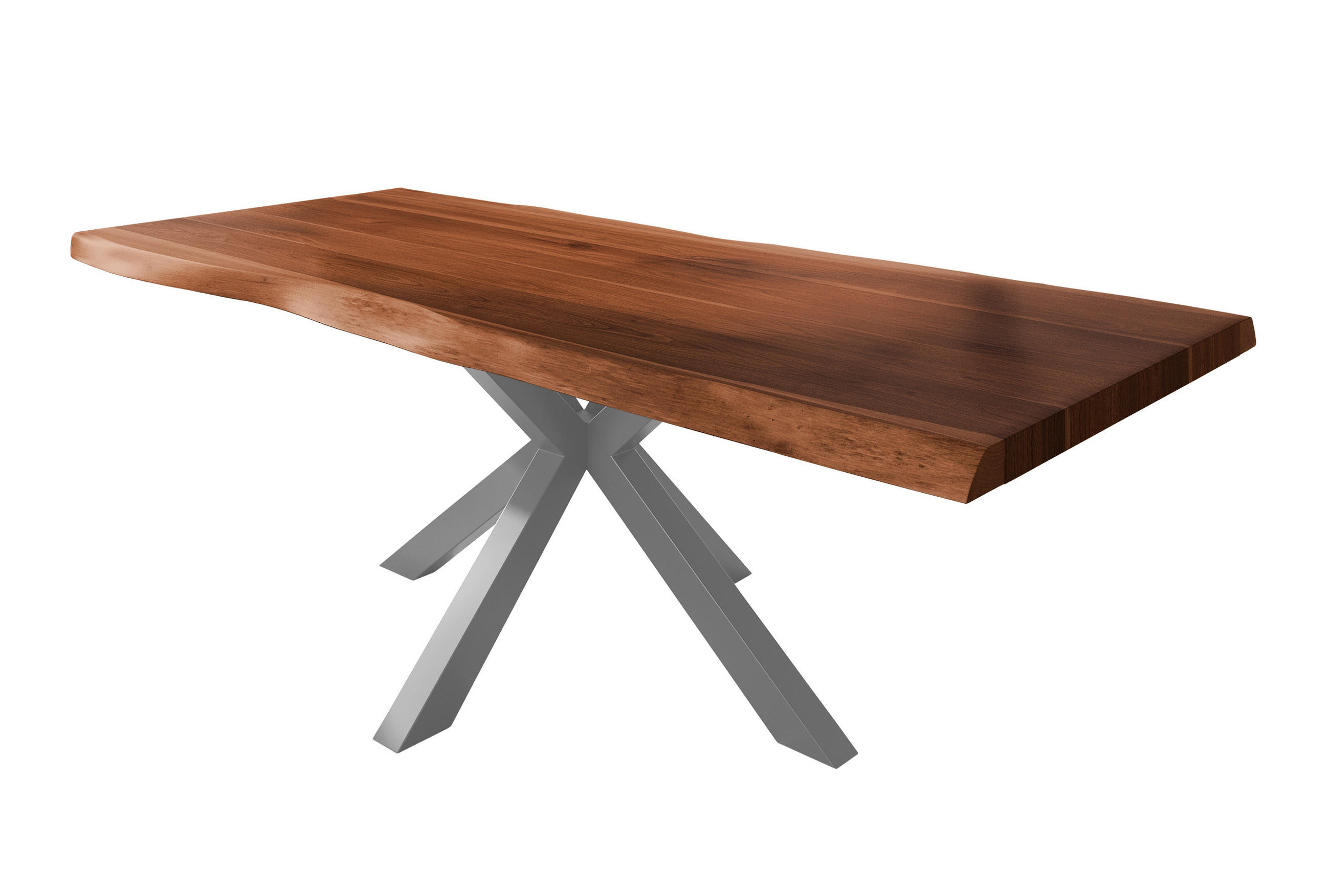ESSTISCH TITAN - Silberfarben/Braun, Holz (110/240/79cm) - SAM