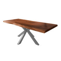 ESSTISCH TITAN - Silberfarben/Braun, Holz (110/220/79cm) - SAM