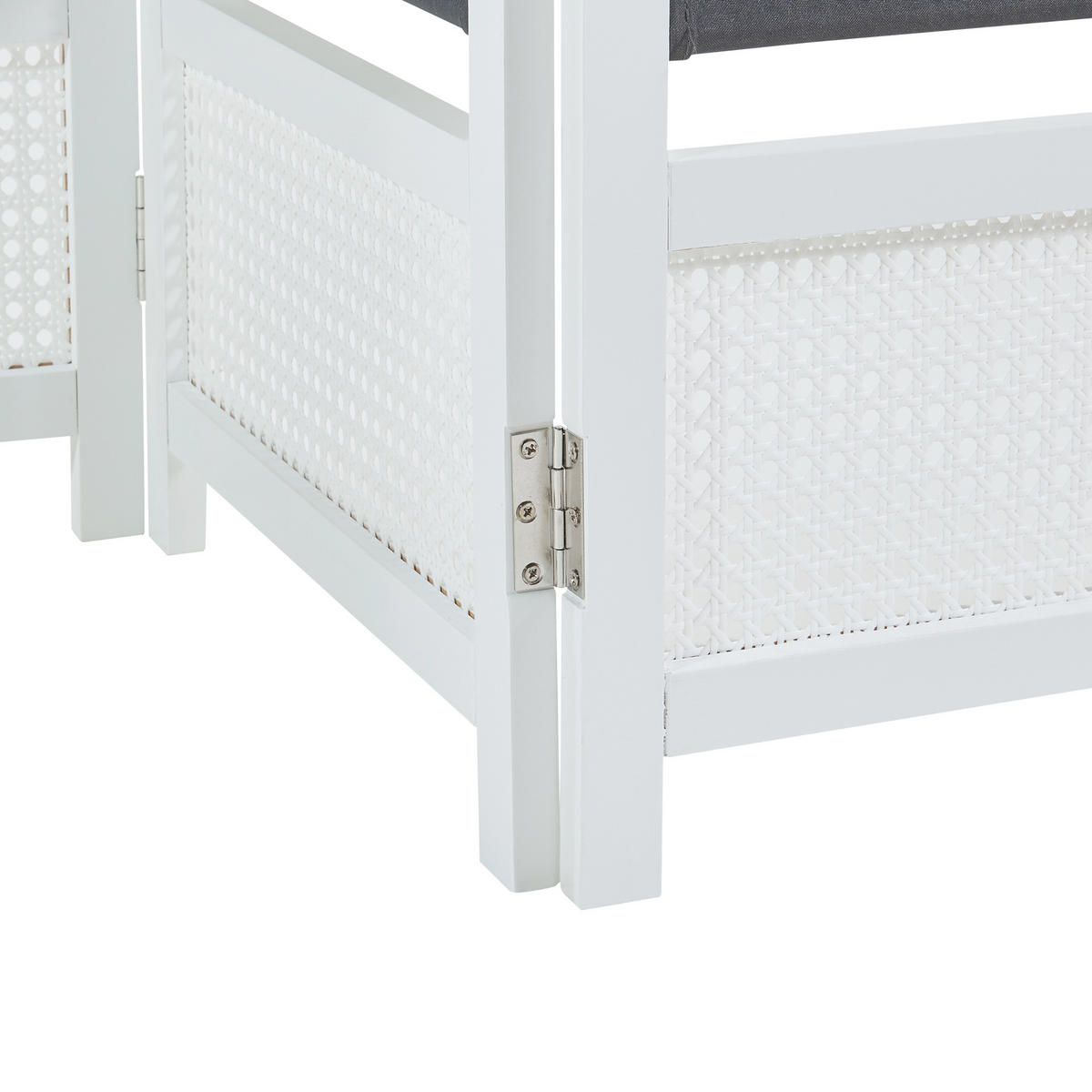 PARAVENT Dorotea - Dunkelgrau/Weiß, Holz/Kunststoff (200/170/1.7cm) - [en.casa]