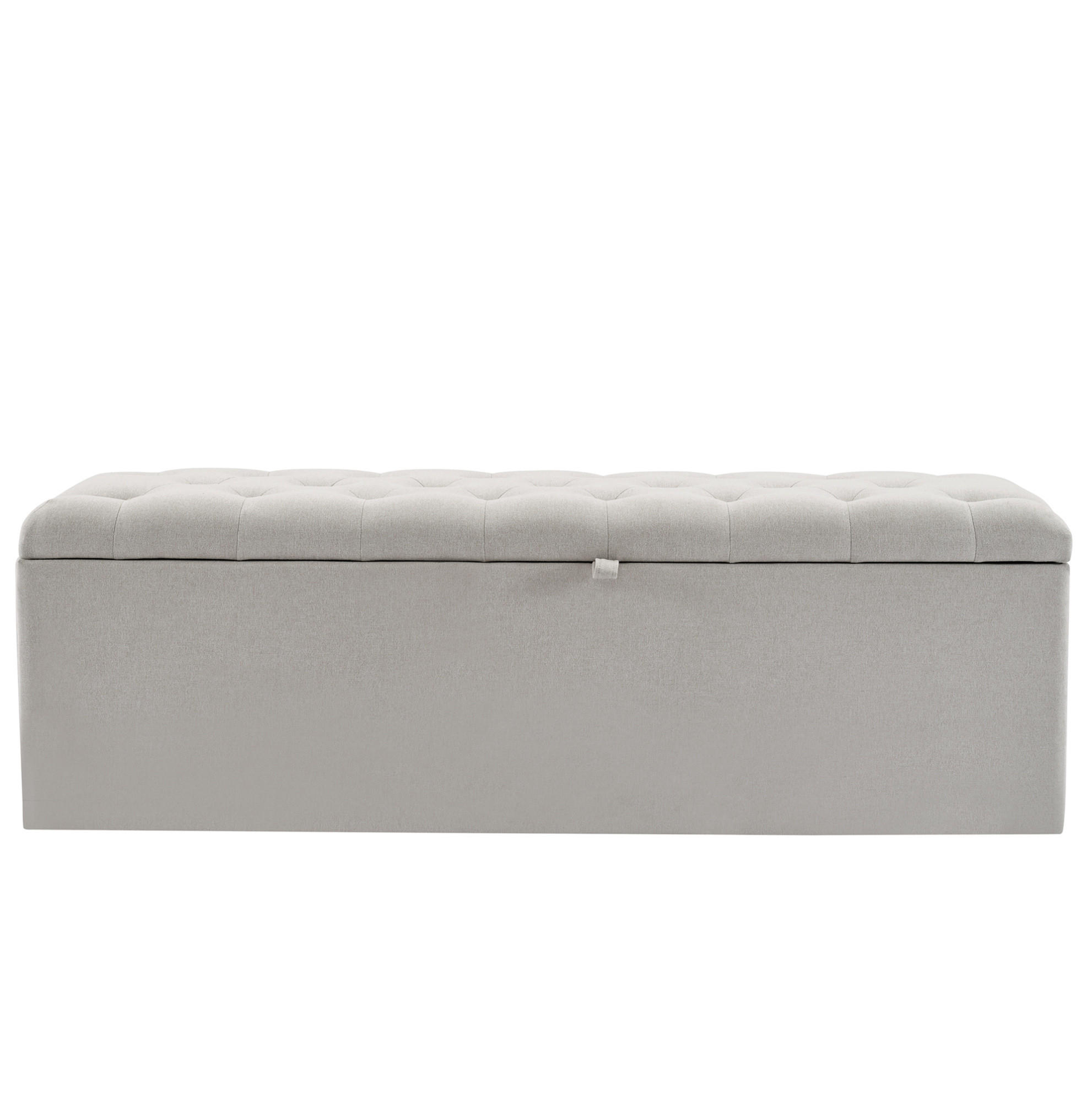 POLSTERBANK 141/41,5/47 cm mit Stauraum aus Leinen im eleganten Design, Hellgrau - Grau, Textil - Redom