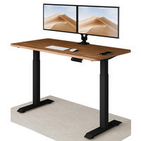 SCHREIBTISCH Elektrisch Höhenverstellbarer HomeOne 140x70cm Schwarz/Walnuss mit Memory-Funktion, Anti-Kollisions Technologie - Walnussfarben/Schwarz, Holzwerkstoff (70/140/72cm) - Desktronic