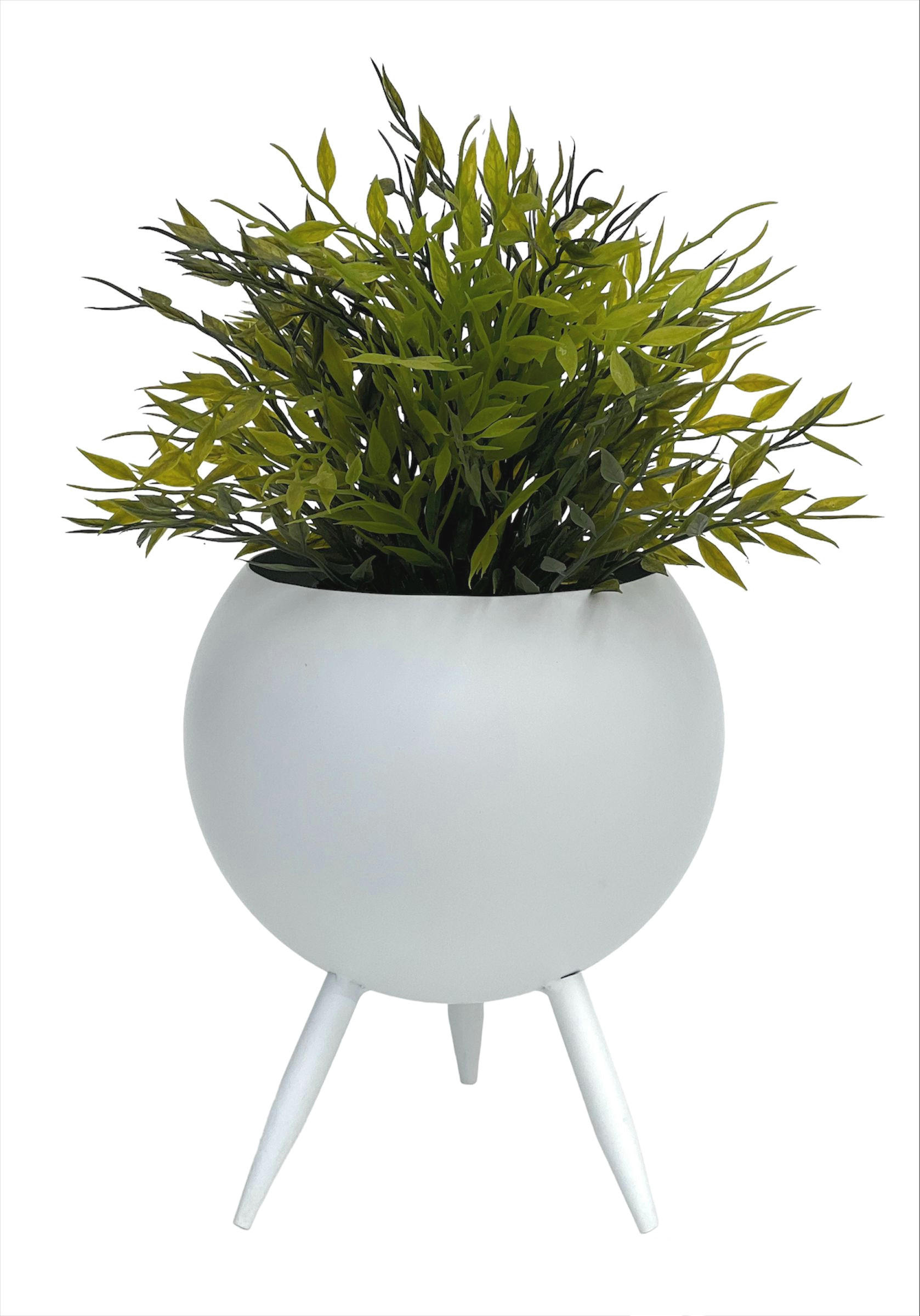 BLUMENHOCKER Metall mit Topf Weiß 23 cm 96259 M - Weiß, Metall (16/23/16cm) - DanDiBo