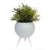 BLUMENHOCKER Metall mit Topf Weiß 23 cm 96259 M - Weiß, Metall (16/23/16cm) - DanDiBo