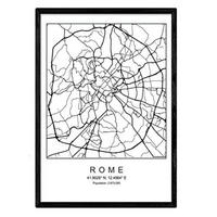 POSTER Rom Nordic Art A3 Schwarzer Rahmen - Schwarz, Papier (29.7/5/42cm) - Nacnic