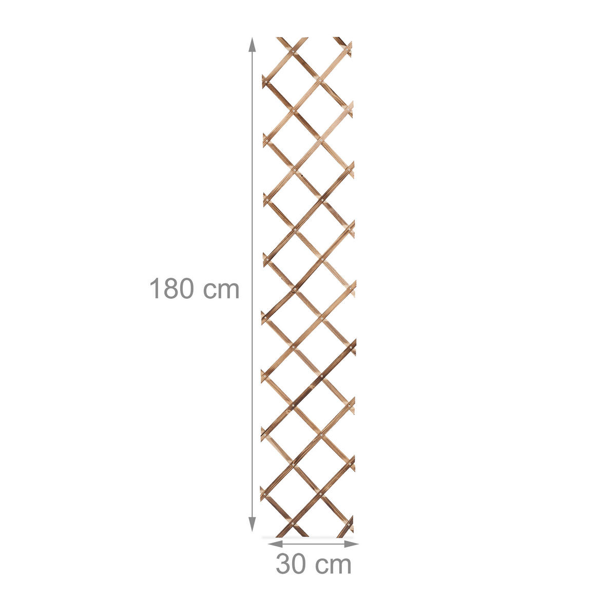 3XRANKGITTER - Braun, Holz (30/180/1.5cm) - Relaxdays