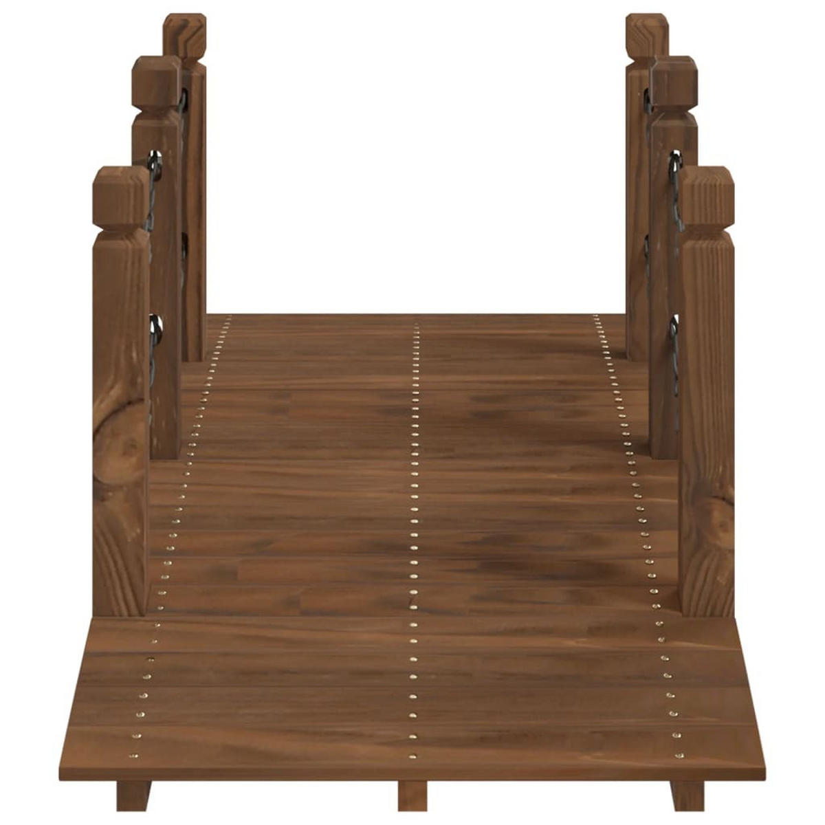 HOLZBRÜCKE mit Kettengeländer ROBBI Braun | 150x67x56cm | Gartenbrücke mit Geländer - Braun, Holz (67/150/56cm) - DELUKE