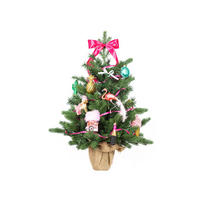LAALU WEIHNACHTSBAUM geschmückt künstlich SWEET TREASURE 60 cm mit LED-BELEUCHTUNG IM TOPF - Grün, Kunststoff (60cm) - LAALU