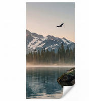 TAPETE - Berge - Wasser - Bäume - 140x260 cm - Multicolor, Papier (140/260cm) - OnlyWow