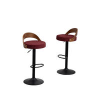 BARHOCKER,DREHSTUHL,RATTAN 360° drehbar2er-Set,Rot - Rot, Metall (42/77/42.5cm) - LVHOM