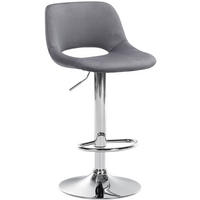 BARHOCKER JAKSON Dunkelgrau Samt Chrom - Dunkelgrau, Textil/Metall (42/86/46cm) - DELUKE
