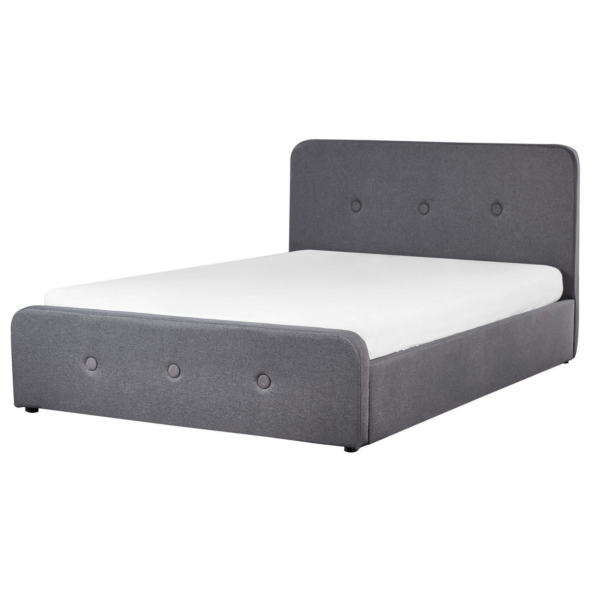BETT mit Stauraum 140x200 cm Grau Rennes - Dunkelgrau, Textil (140/200cm) - Beliani