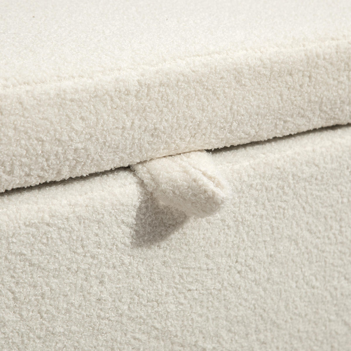 TRUHENBANK DE-07173 mit Deckel, Stauraum, Stahlbeine, Fleece Cremeweiß - Creme, Textil/Metall (40/48/114.5cm) - ComfortXL