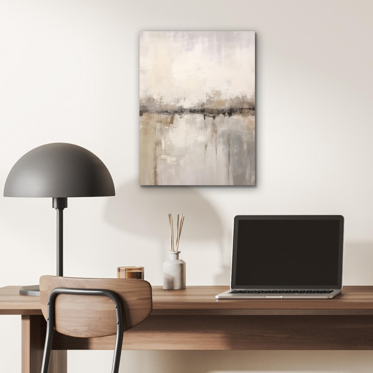 KOVOVÝ OBRAZ Moderné umenie - Abstraktné - Béžové 30x40 cm - béžová, kov (30/40cm) - MuchoWow