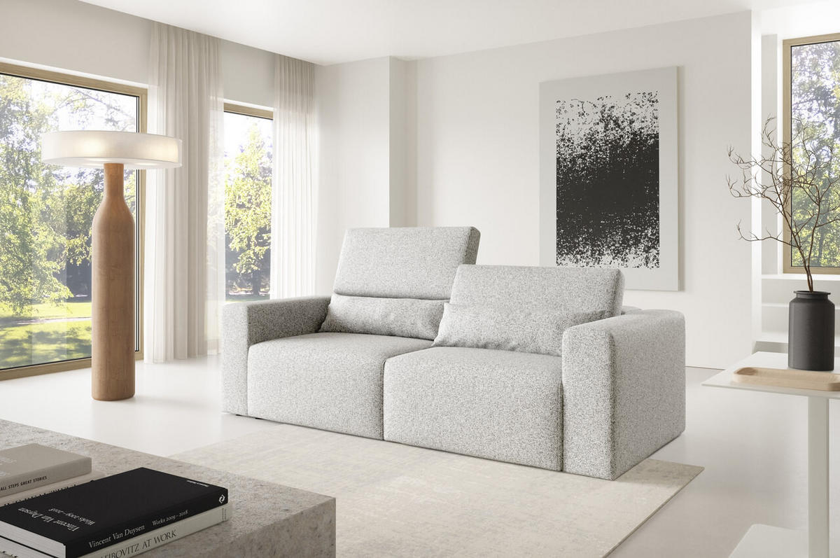 SOFA Modular Premium Grau - Creme/Schwarz, Holz/Holzwerkstoff (225/97/103cm) - Furnisell