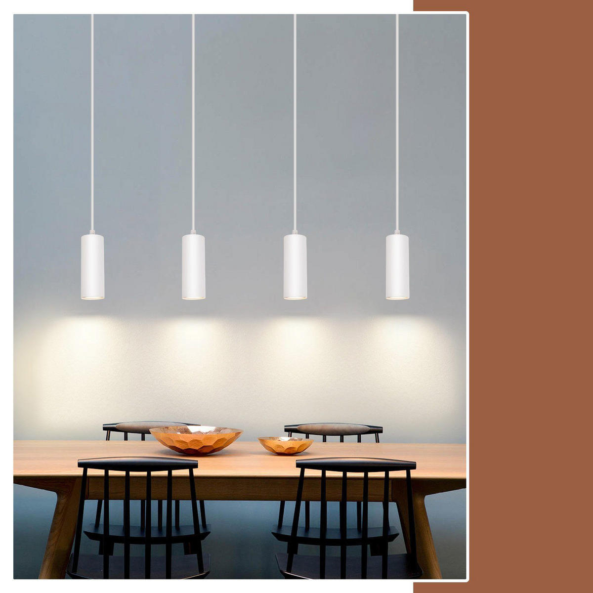 PENDELLEUCHTE Seraphine 170/60/5.5 cm - Weiß, Holz (170/60/5.5cm) - ZMH