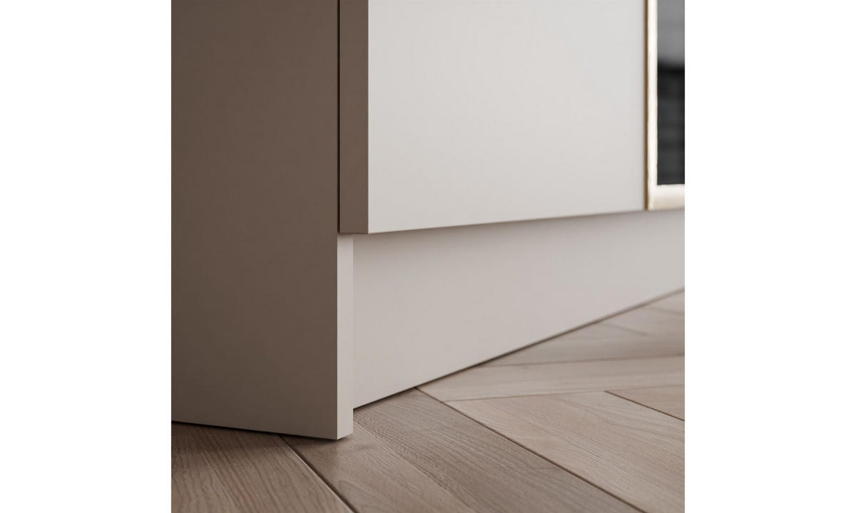 KLEIDERSCHRANK ATRIUM GOLD 200/57/210 cm Push-to-Open ohne LED-Beleuchtung - Kaschmir, Holzwerkstoff (200/210/57cm) - Lookway