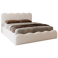 POLSTERBETT 180x200 Wave, Bettkasten, Boucle, Beige - Beige, Holz/Textil (180/200cm) - Emporius