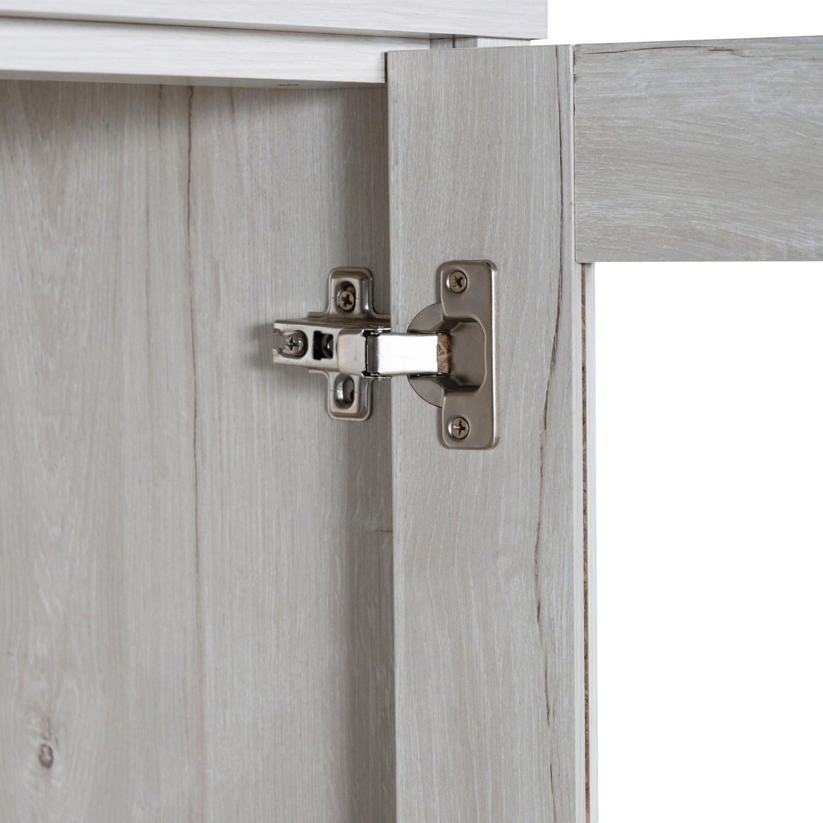 HIGHBOARD 80x34x171 Holzoptik Glastüren 3 Schubladen - Naturfarben, Holzwerkstoff (34/171/80cm) - FLIEKS