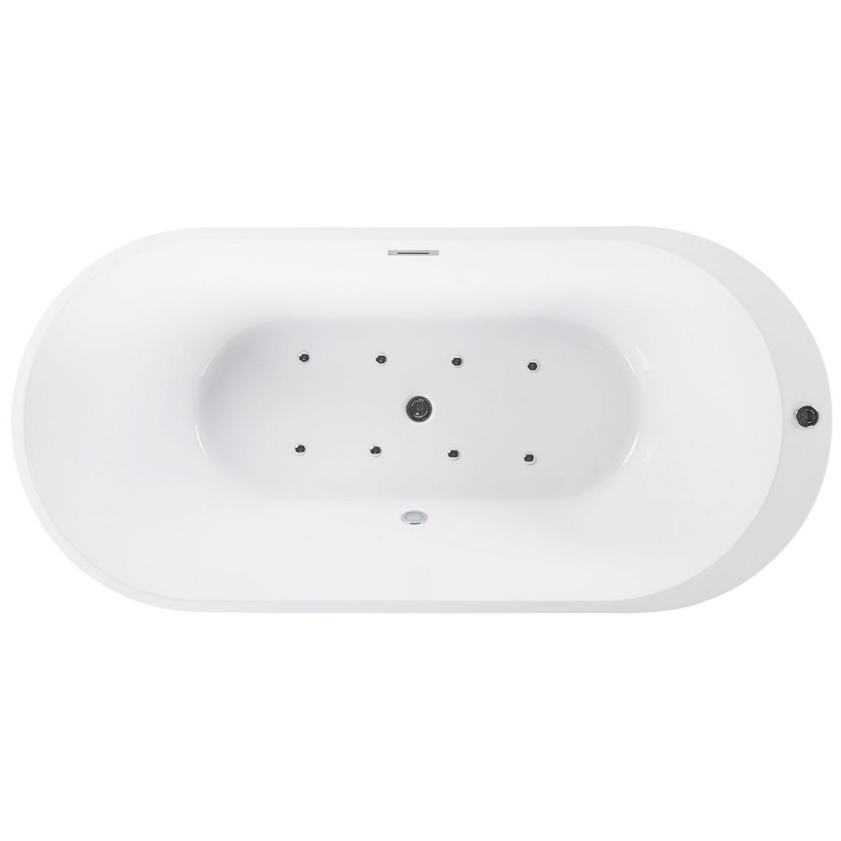 WHIRLPOOL-BADEWANNE mit LED 80x170x59 cm schwarz Nevis - Schwarz, Kunststoff (80/59/170cm) - Beliani