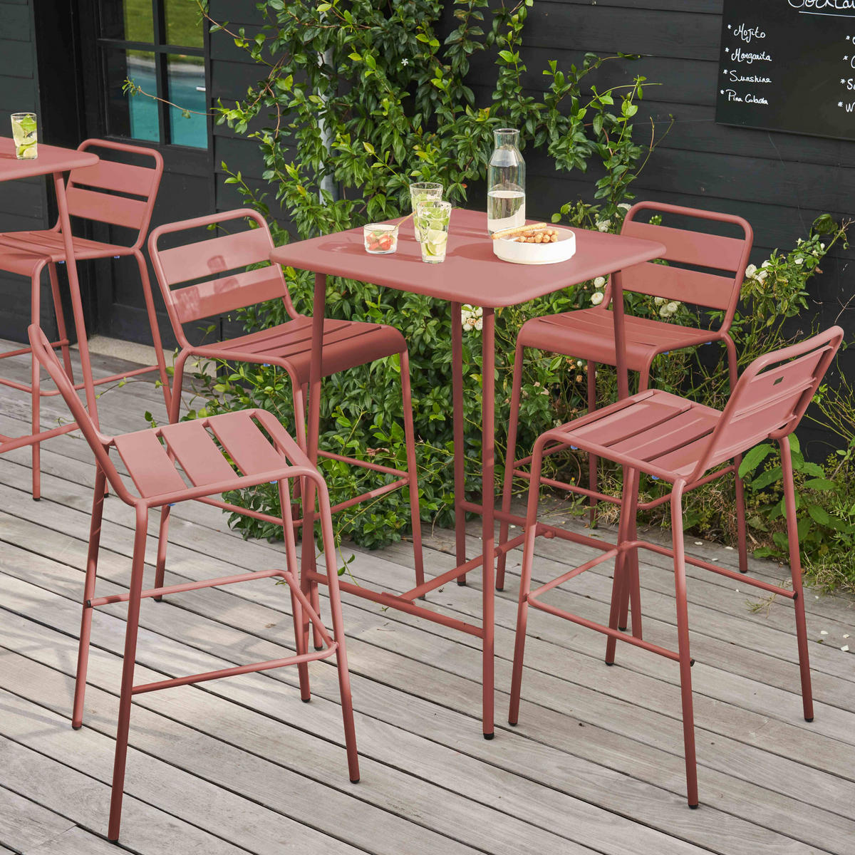 GARTENSET 5-tlg., Lehm - Pink, Metall - Oviala