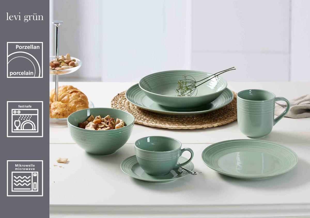 KAFFEETASSEN Levi Grün 220 ml 6er Set - Grün, Keramik (0.22L) - Ritzenhoff Breker